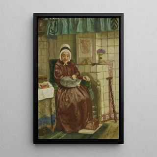August Alleb - Old Woman by the Fireplace.webp