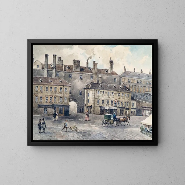 La place Albertina avec la maison Andreas Hofer à Vienne - August Gerasch — kehystetty taideteos seinällä