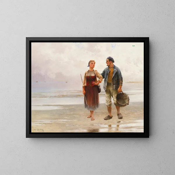 Reflektionen sur la plage - August Hagborg — kehystetty taideteos seinällä