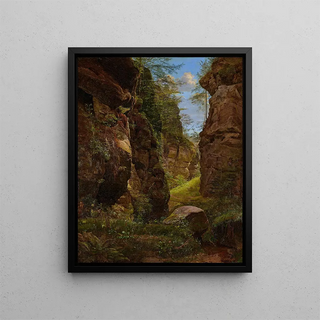 August Heinrich - Felsenschlucht im Uttewalder Grund in der Schsischen Schweiz.webp