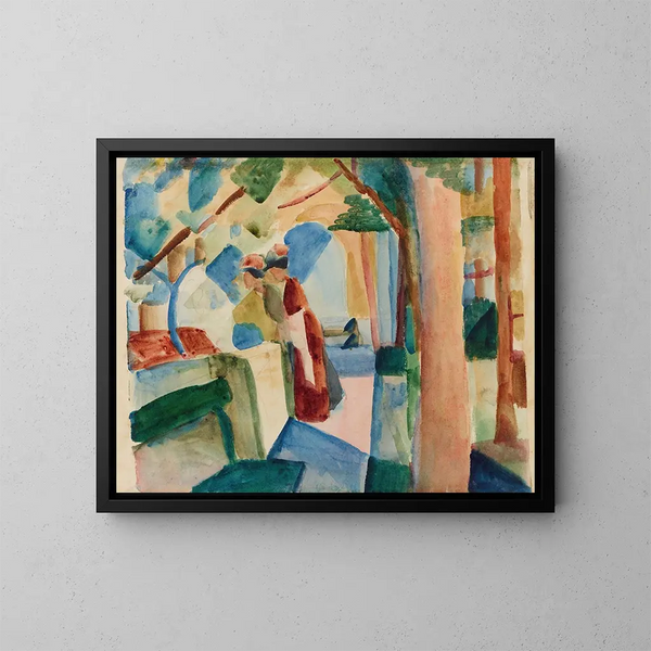 Thounen hautausmaalla - August Macke — kehystetty taideteos seinällä