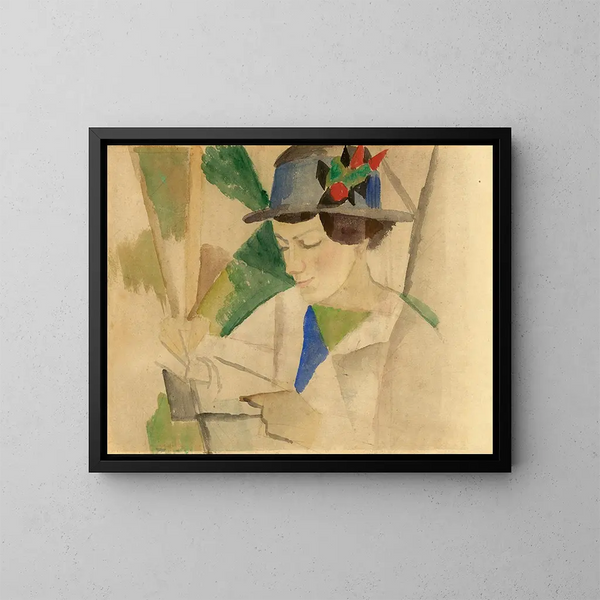 La femme du peintre lisant - August Macke — kehystetty taideteos seinällä