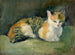 Chat sur coussin vert I - August Macke — näkymä teoksesta