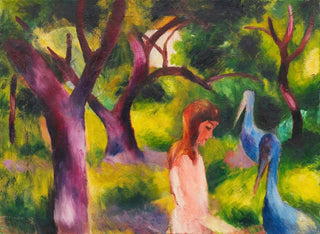 August Macke - Mdchen mit blauen Vgeln.webp