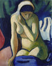 Naimaton tyttö huivilla - August Macke — näkymä teoksesta