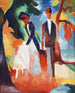 Ihmiset sinisen järven rannalla - August Macke — näkymä teoksesta