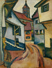 Rue avec église à Kandern - August Macke — näkymä teoksesta