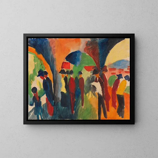 Sous les arcades de Thoune, un motif de promenade - August Macke — kehystetty taideteos seinällä