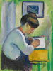 Nainen kirjoittamassa - August Macke — näkymä teoksesta