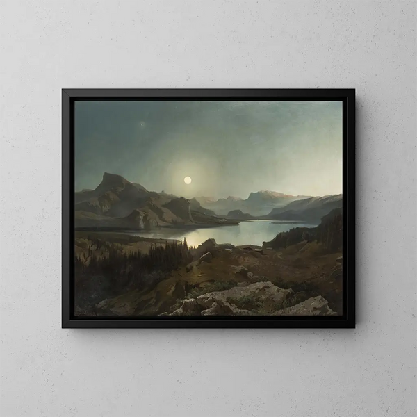 Lac alpin - August Schaeffer von Wienwald — kehystetty taideteos seinällä