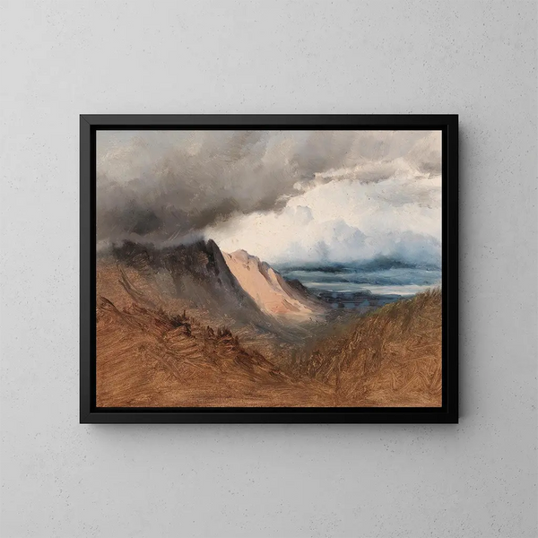 Le massif du Gosaukamm - August Schaeffer von Wienwald — kehystetty taideteos seinällä