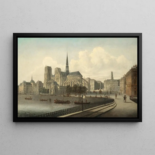 Notre-Dame de Paris - August von Siegen — kehystetty taideteos seinällä