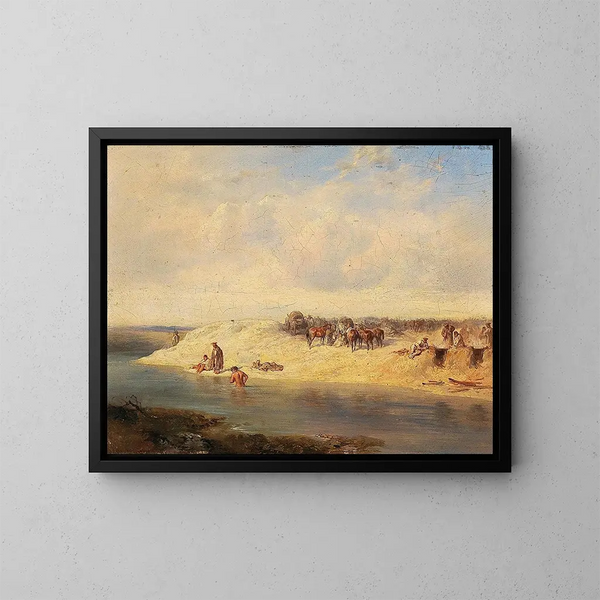 Bivouac russe - August von Pettenkofen — kehystetty taideteos seinällä