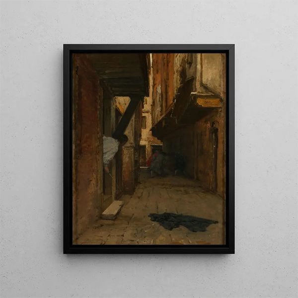 Straßenkampf - August von Pettenkofen — kehystetty taideteos seinällä