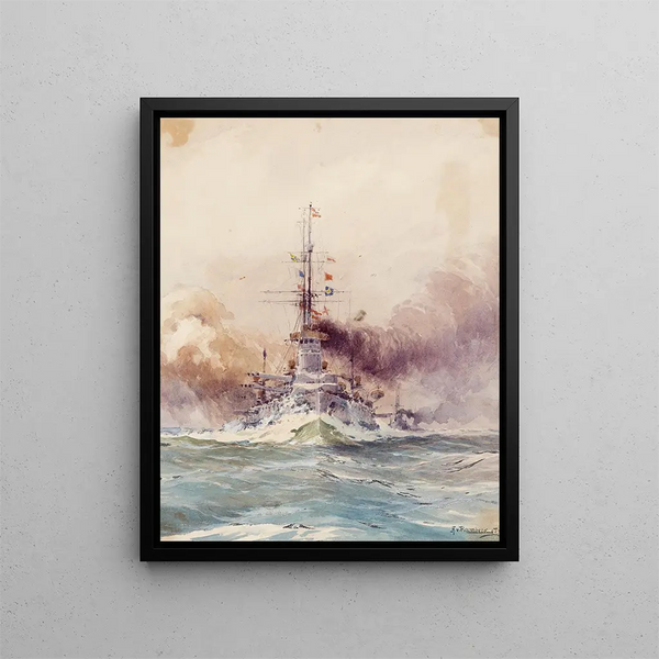 August von Ramberg - The Imp Royal Battleship VIRIBUS UNITIS at full speed accompanied by the fleet.webp