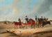 Cavalcade-maalaus koirien kanssa - August von Rentzell — näkymä teoksesta