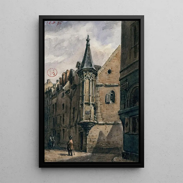 Maalauksen jäljennös Hôtel de Schombergin maalaus Jean Tisonin kadulla - Auguste Sébastien Bénard