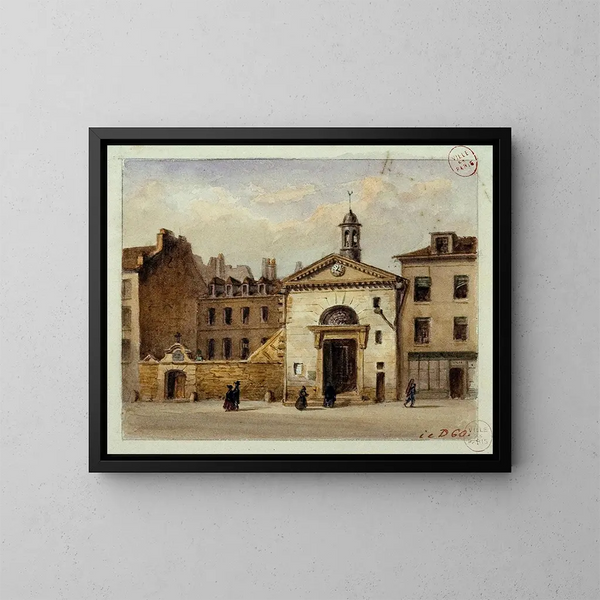 La chapelle Saint-Jean et l'entrée du cimetière Saint-Eustache - Auguste Sébastien Bénard — kehystetty taideteos seinällä