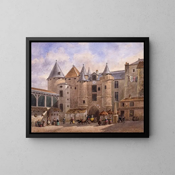 Le Grand Châtelet du XVIIIe siècle - Auguste Sébastien Bénard — kehystetty taideteos seinällä