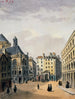 Pointe Saint-Eustache ja suihkulähde - Auguste Sébastien Bénard — näkymä teoksesta