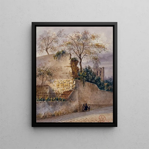 Rue Clovis muur Philippe Auguste - Auguste Sébastien Bénard — kehystetty taideteos seinällä