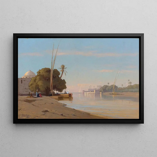 Auguste Louis Veillon - Mosque on the banks of the Nile.webp