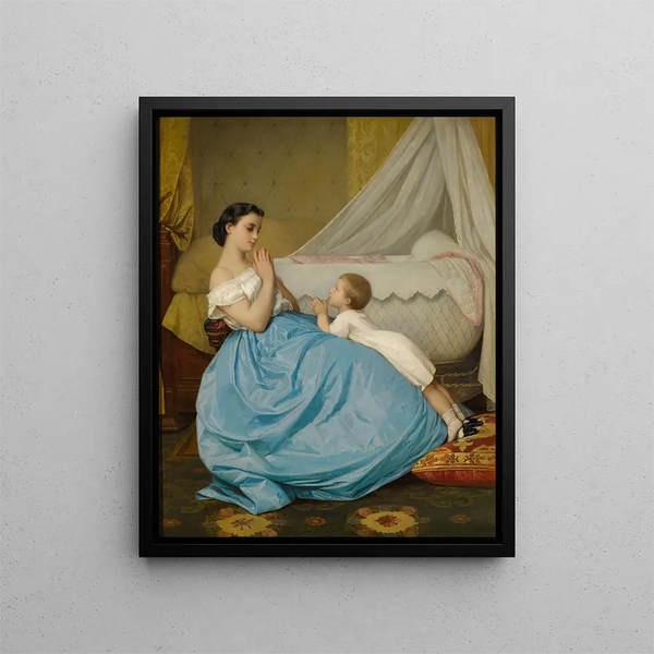 La Prière - Auguste Toulmouche — kehystetty taideteos seinällä
