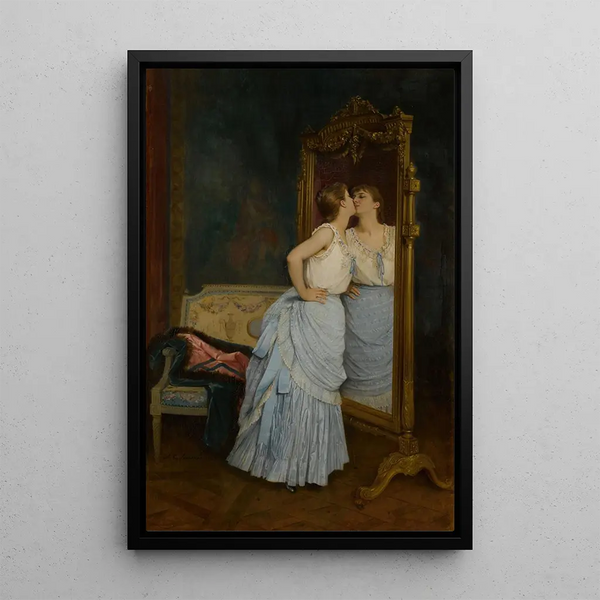 Peili - Auguste Toulmouche — kehystetty taideteos seinällä