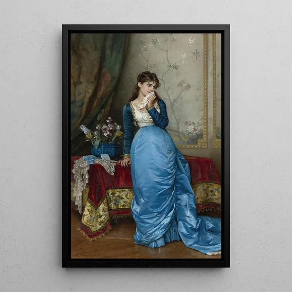 La Lettre - Auguste Toulmouche — kehystetty taideteos seinällä