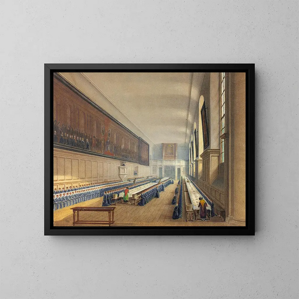 Salle de l'hôpital des Christs - Augustus Charles Pugin — kehystetty taideteos seinällä