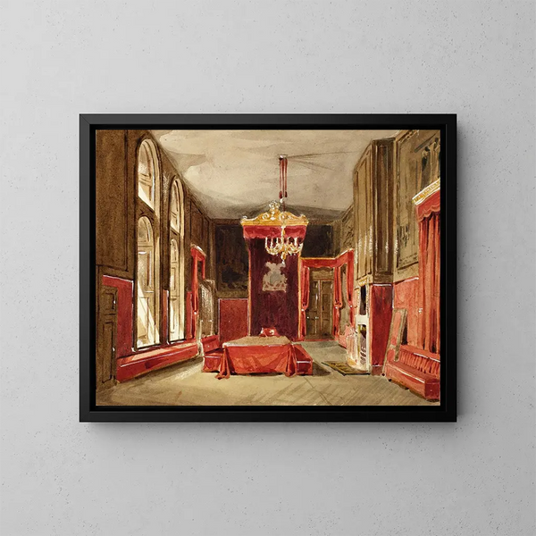 Study for the drawing room of Saint-James in the Microcosm of London - Augustus Charles Pugin — kehystetty taideteos seinällä