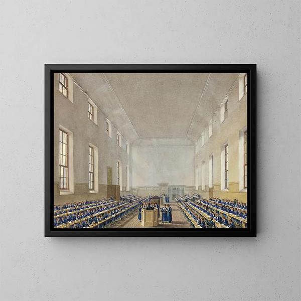 L:n koulun kielioppi Christ's Hospital - Augustus Charles Pugin — kehystetty taideteos seinällä