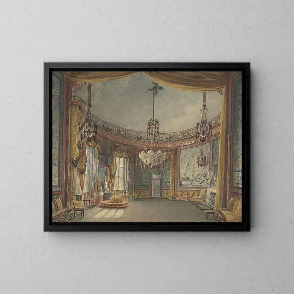 Le salon du pavillon de Brighton - Augustus Charles Pugin — kehystetty taideteos seinällä
