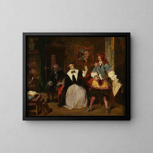 Madame de Maintenon et Scarron - Augustus Leopold Egg — kehystetty taideteos seinällä