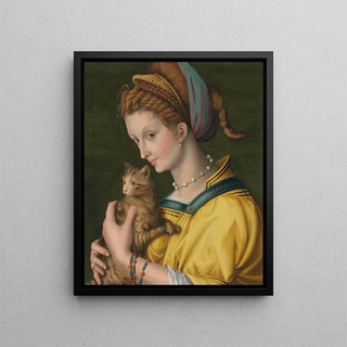 Bacchiacca - Portrait of a young lady holding a cat.webp