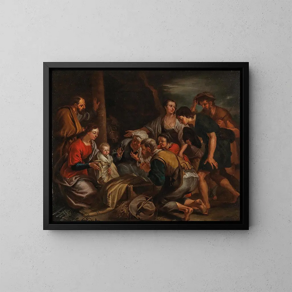 L'Adoration des bergers - Balthasar Beschey — kehystetty taideteos seinällä