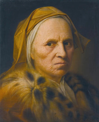 Balthasar Denner - Portrait Of An Old Lady Wearing A Fur Trimmed Coat.webp