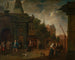 Teatteri kadulla sisäpihalla Antwerpenissä - Balthasar van den Bossche — näkymä teoksesta