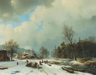 Barend Cornelis Koekkoek - Winter scene.webp