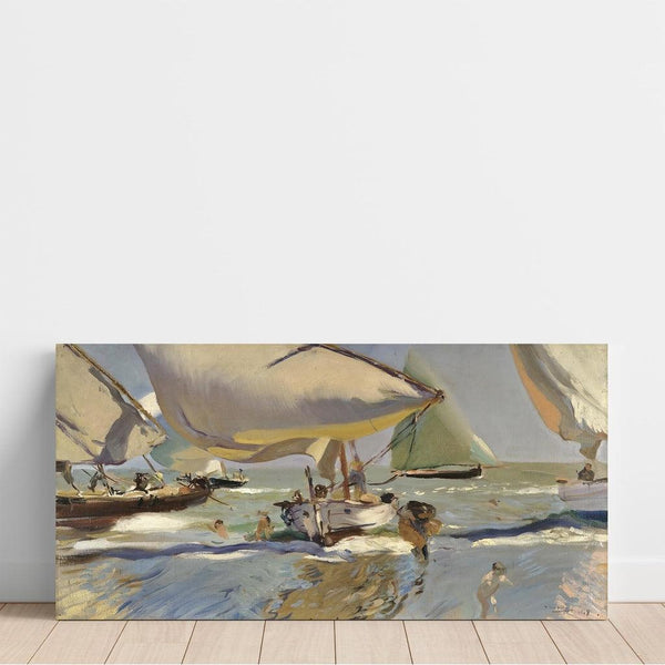 Maalauksen jäljennös Veneet rannalla - Joaquín Sorolla