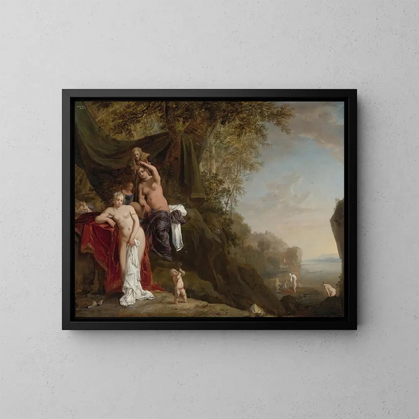 Nymphe se baignant - Bartholomeus Breenbergh — kehystetty taideteos seinällä