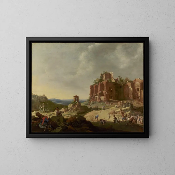 La lapidation de saint Étienne - Bartholomeus Breenbergh — kehystetty taideteos seinällä