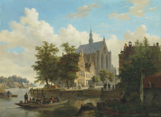 Bartholomeus Johannes van Hove - Ferry Crossing in Haarlem.webp