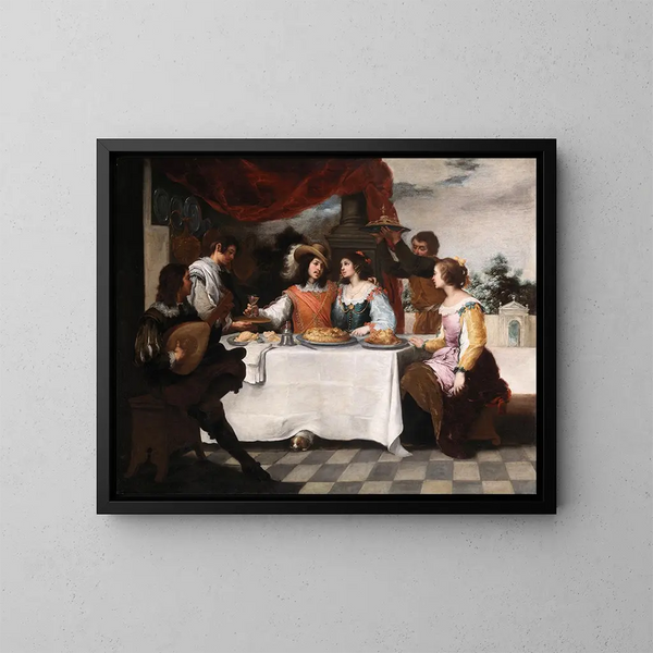 "Le Fils prodigue à table" - Bartolomé Esteban Murillo — kehystetty taideteos seinällä