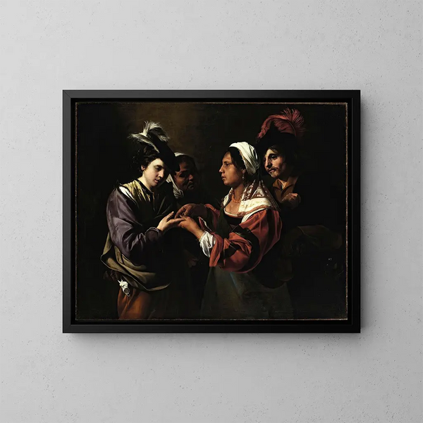 Le devin - Bartolomeo Manfredi — kehystetty taideteos seinällä