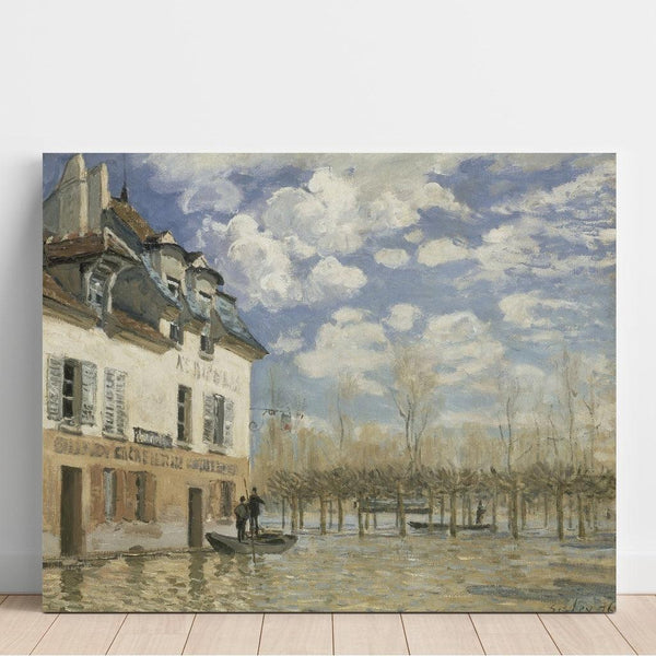 Maalauksen jäljennös Bateau dans l'inondation à Port-Marly - Alfred Sisley