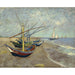 Maalauksen jäljennös Bateaux de pêche sur la plage des Saintes-Maries-de-la-Mer - Vincent van Gogh