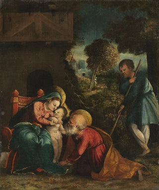 Battista Dossi - Holy Family with a Shepherd.webp