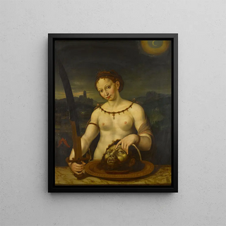 Bavarian School - Judith with the head of Holofernes the battle between the Assyrians and the Israelites at Bethulia beyond.webp
