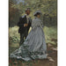 Maalauksen jäljennös Bazille ja Camille - Maalaus tutkimus Lounas Nurmikon päällä - Claude Monet